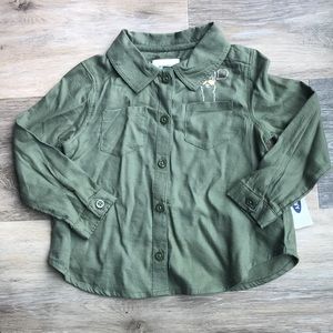 NWT Llama Button Up Long Sleeve Top